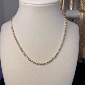 Elegant 16” Gold Filled Rope 2.5mm Chain Necklace